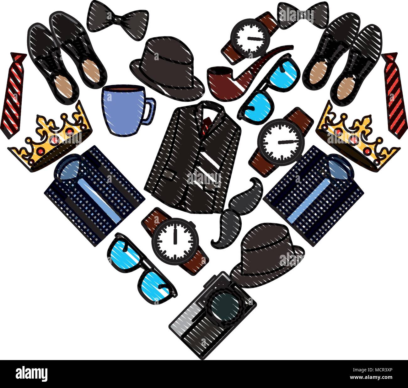 fathers day set icons with heart shape Stock Vector Image & Art - Alamy