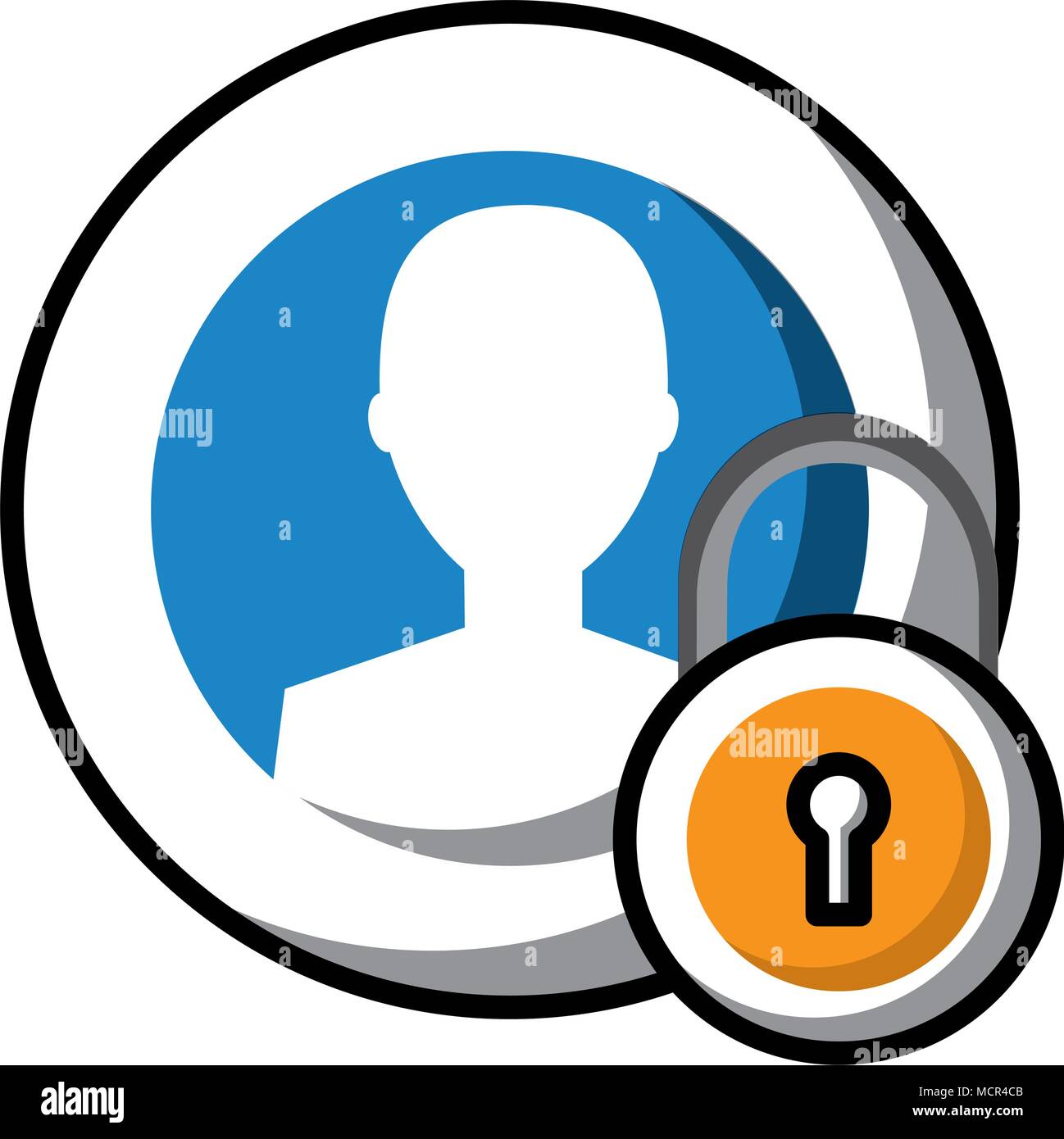 silhouette man with padlock Stock Vector Image & Art - Alamy