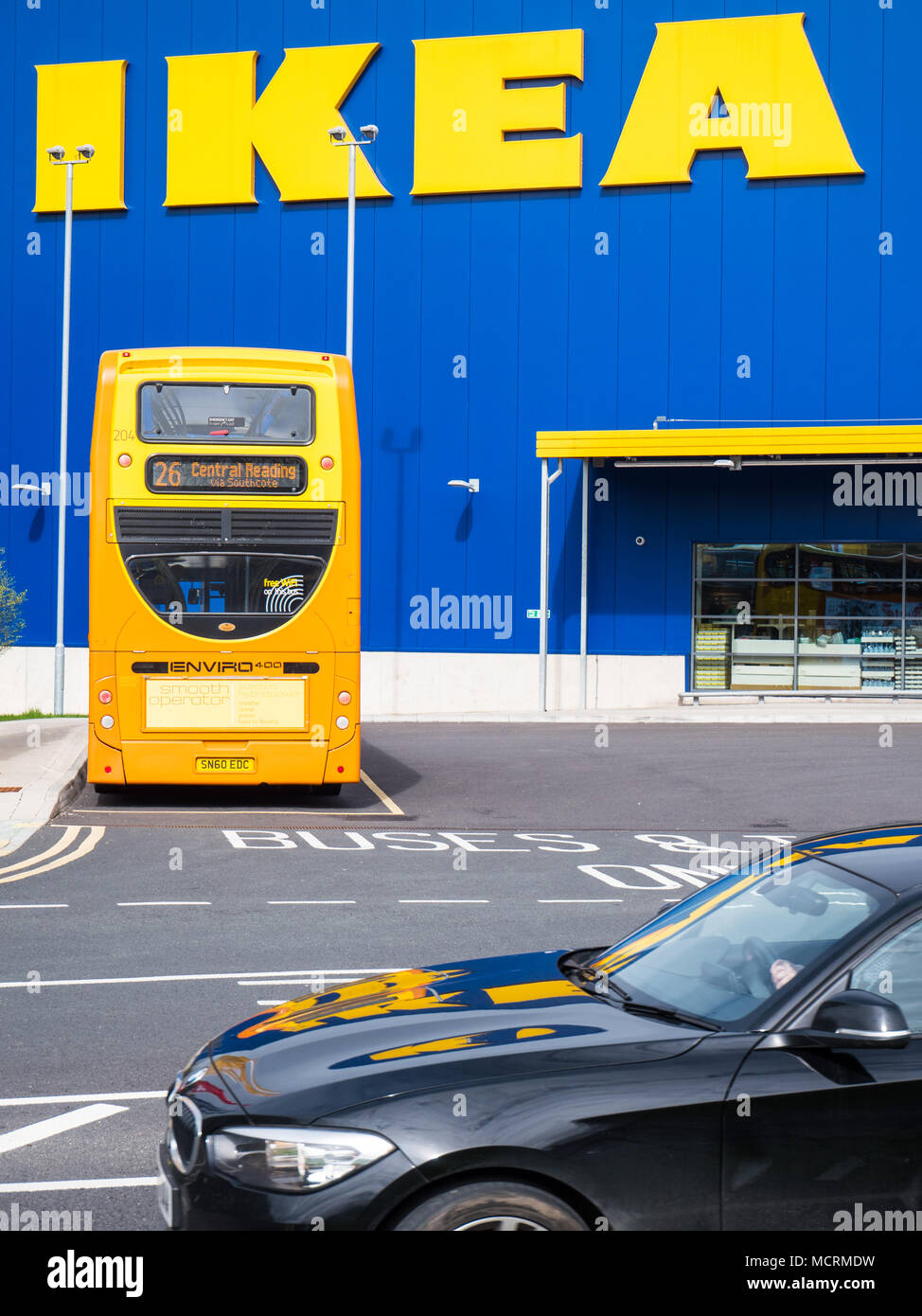 Ikea Dedicated Bus, Ikea Superstore, Calcot, Reading, Berkshire, England,  UK, GB Stock Photo - Alamy