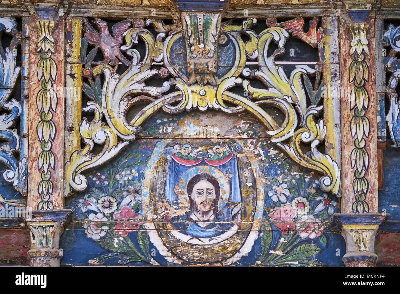 Turkey, Izmir province, detail of church in traditional village of Sirince Stock Photo