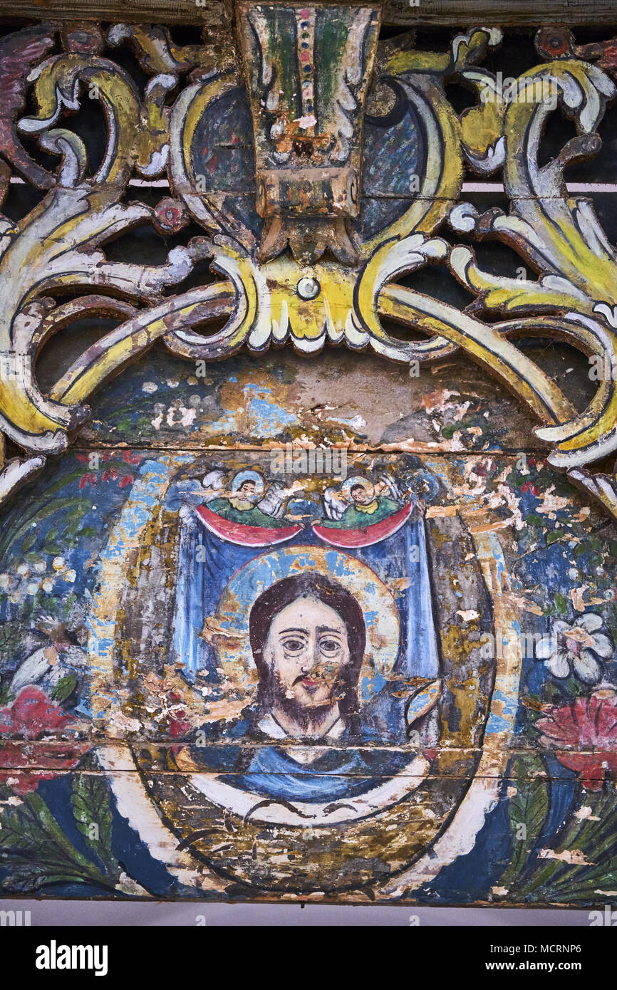 Turkey, Izmir province, detail of church in traditional village of Sirince Stock Photo