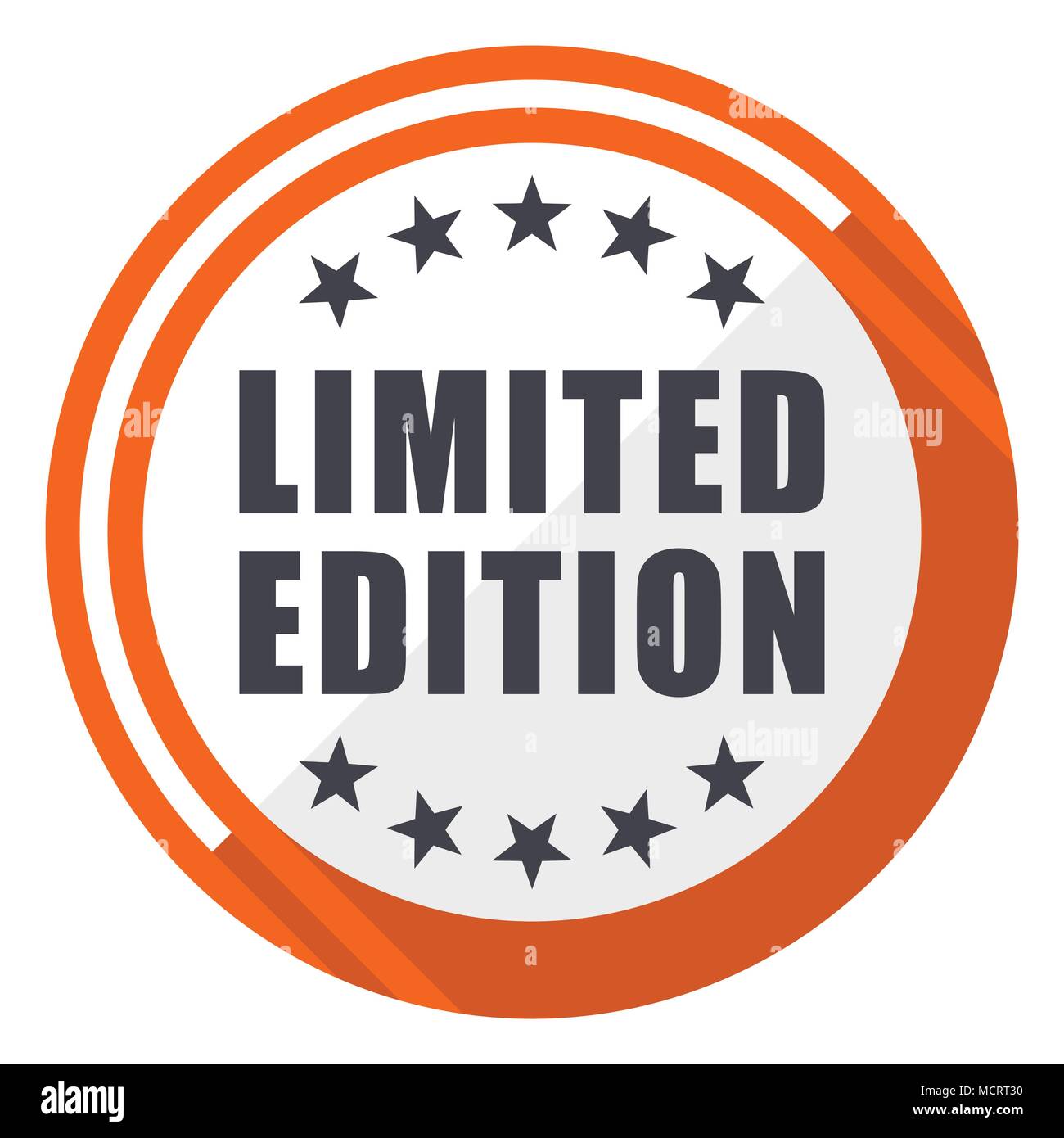 Limited edition flat design orange round vector icon in eps 10 Stock ...