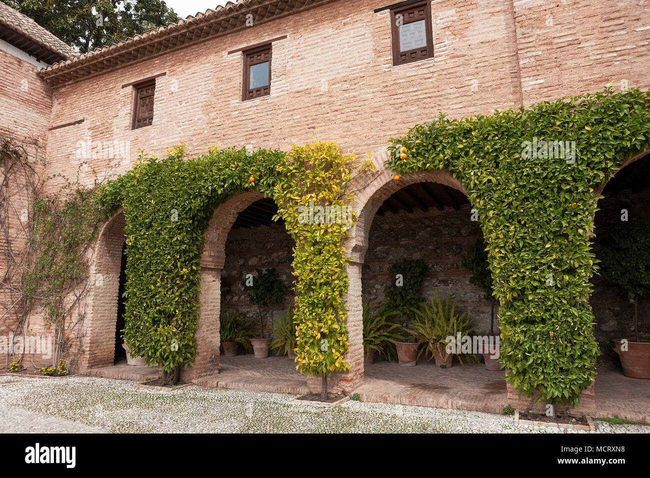 Casa de los Amigos, part of the Palacio del Generalife, La Alhambra, Granada, Andalusia, Spain Stock Photo