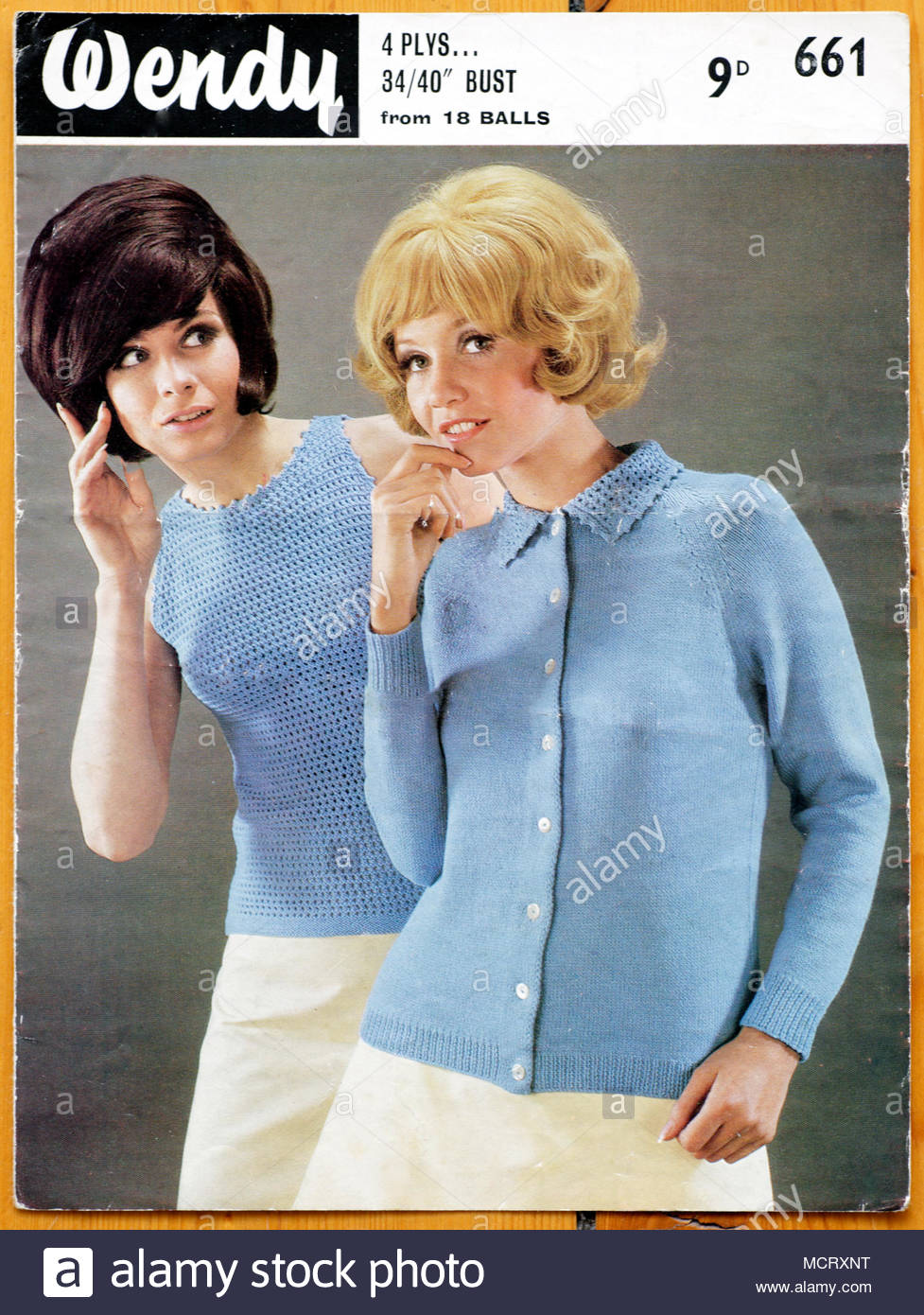 Wendy Knitting pattern 1960s Stock Photo