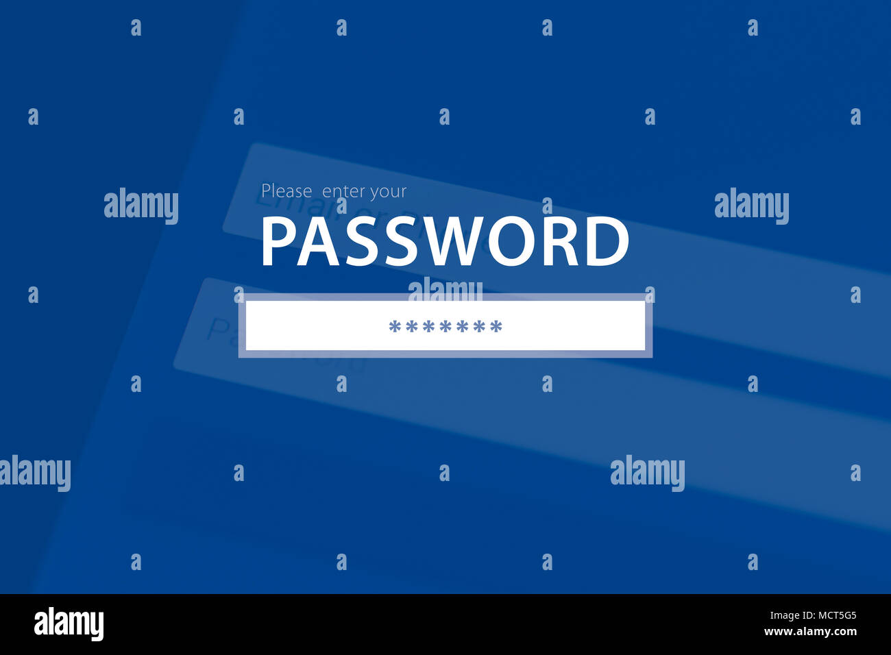 Internet browser on computer screen with login box passwords area graphic. Stock Photo