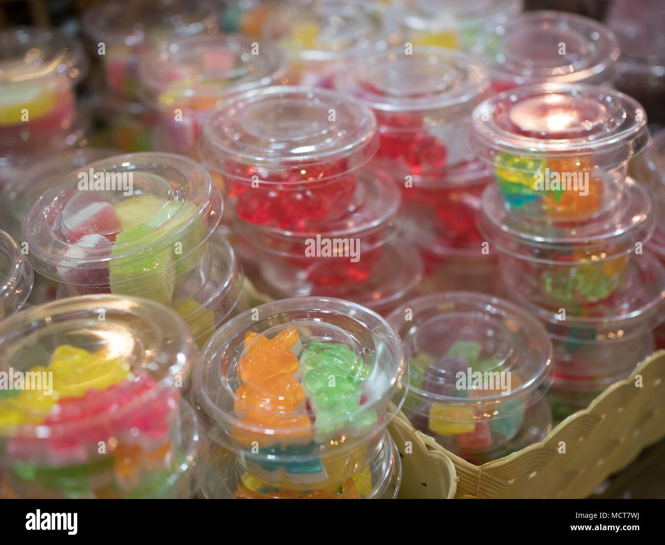 Street shop with boxes marmalade Stock Photo Alamy