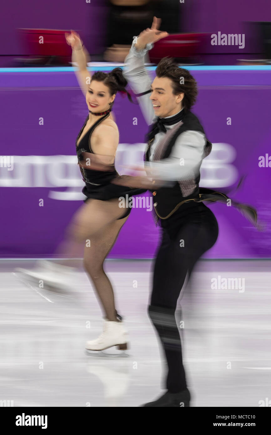 Lucie Mysliveckova/Lukas Csolley (SVK) competing in the Figure Skating - Ice Dance Free at the Olympic Winter Games PyeongChang 2018 Stock Photo