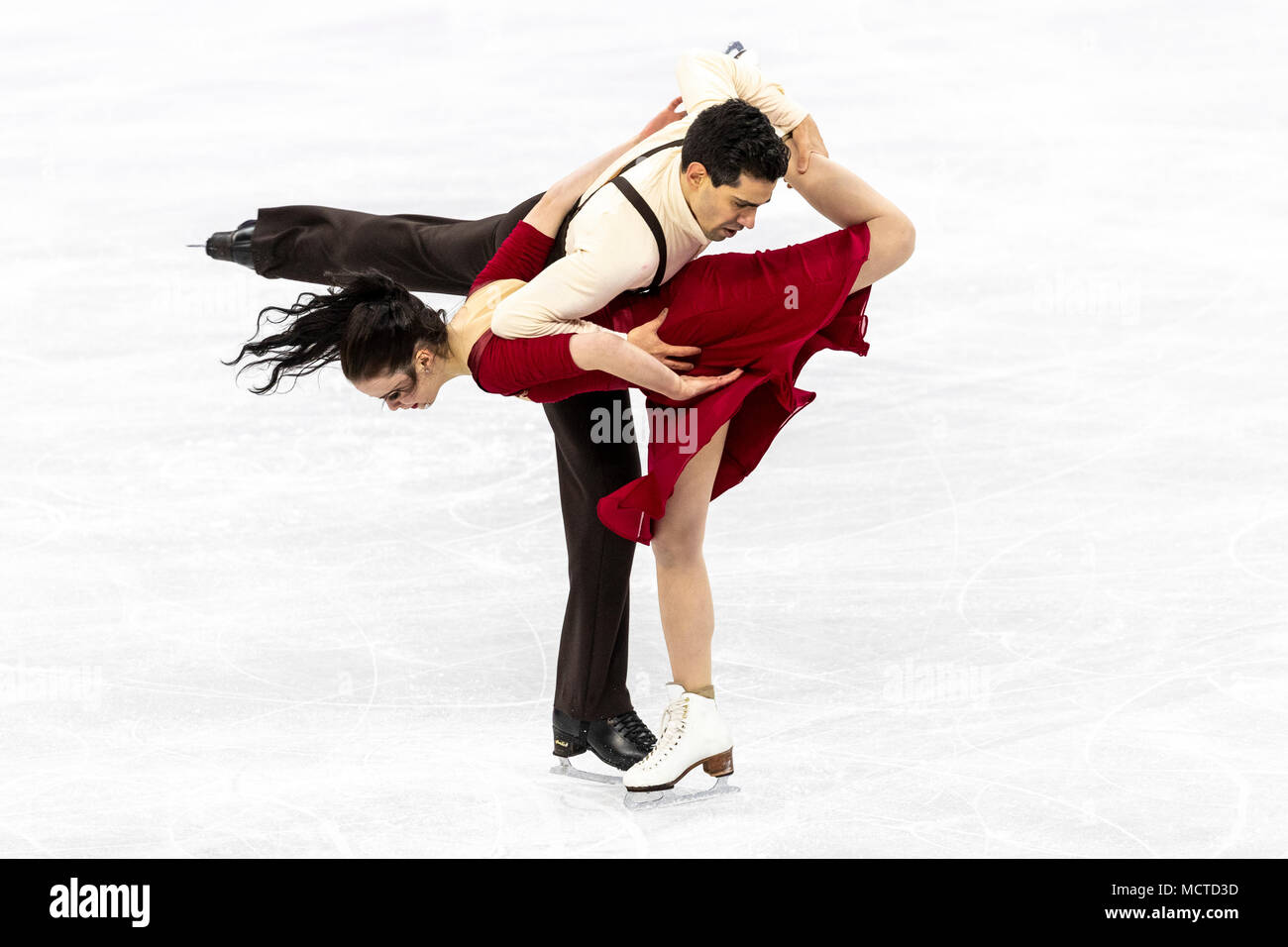 Anna Cappellini/Luca Lanotte (ITA) competing in the Figure Skating - Ice Dance Free at the Olympic Winter Games PyeongChang 2018 Stock Photo
