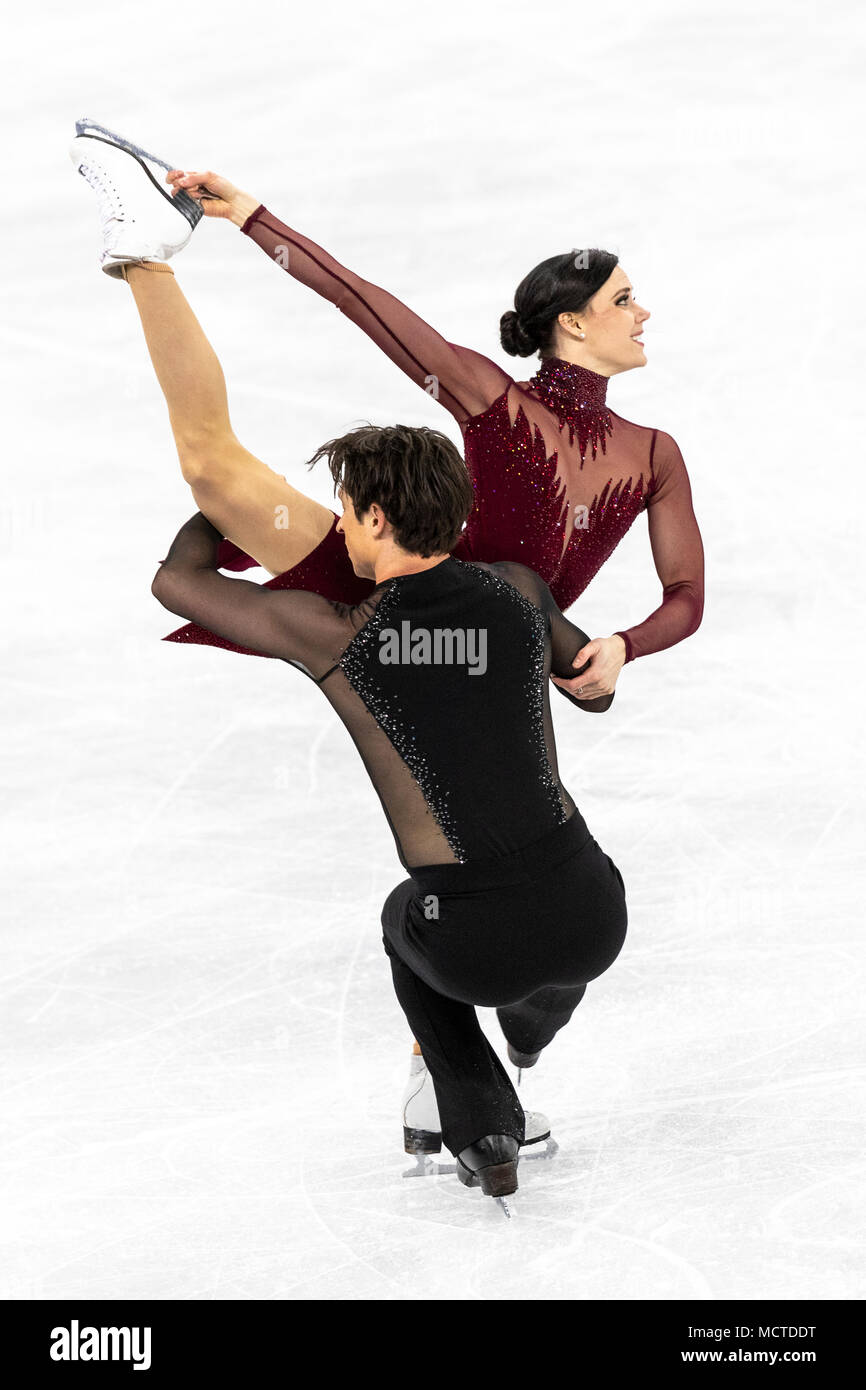 Tessa Virtue/ Scott Moir (CAN) win the gold medal in Figure Skating Ice Dance at the Olympic Winter Games PyeongChang 2018 Stock Photo