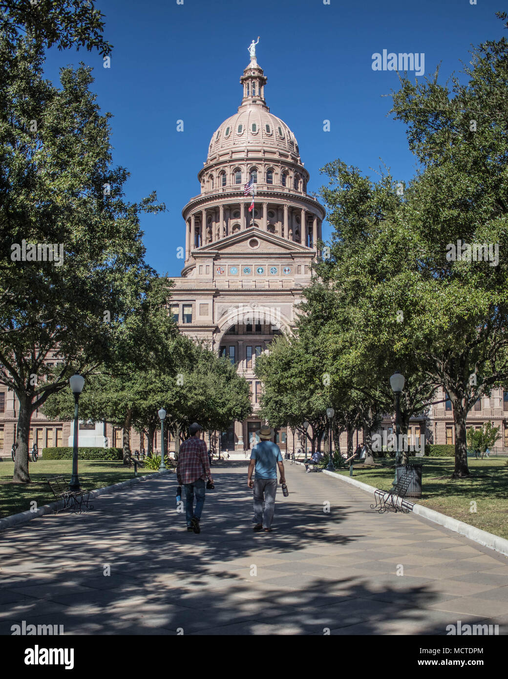 The Texas State Capitol building as seen from the street. Stock Photo