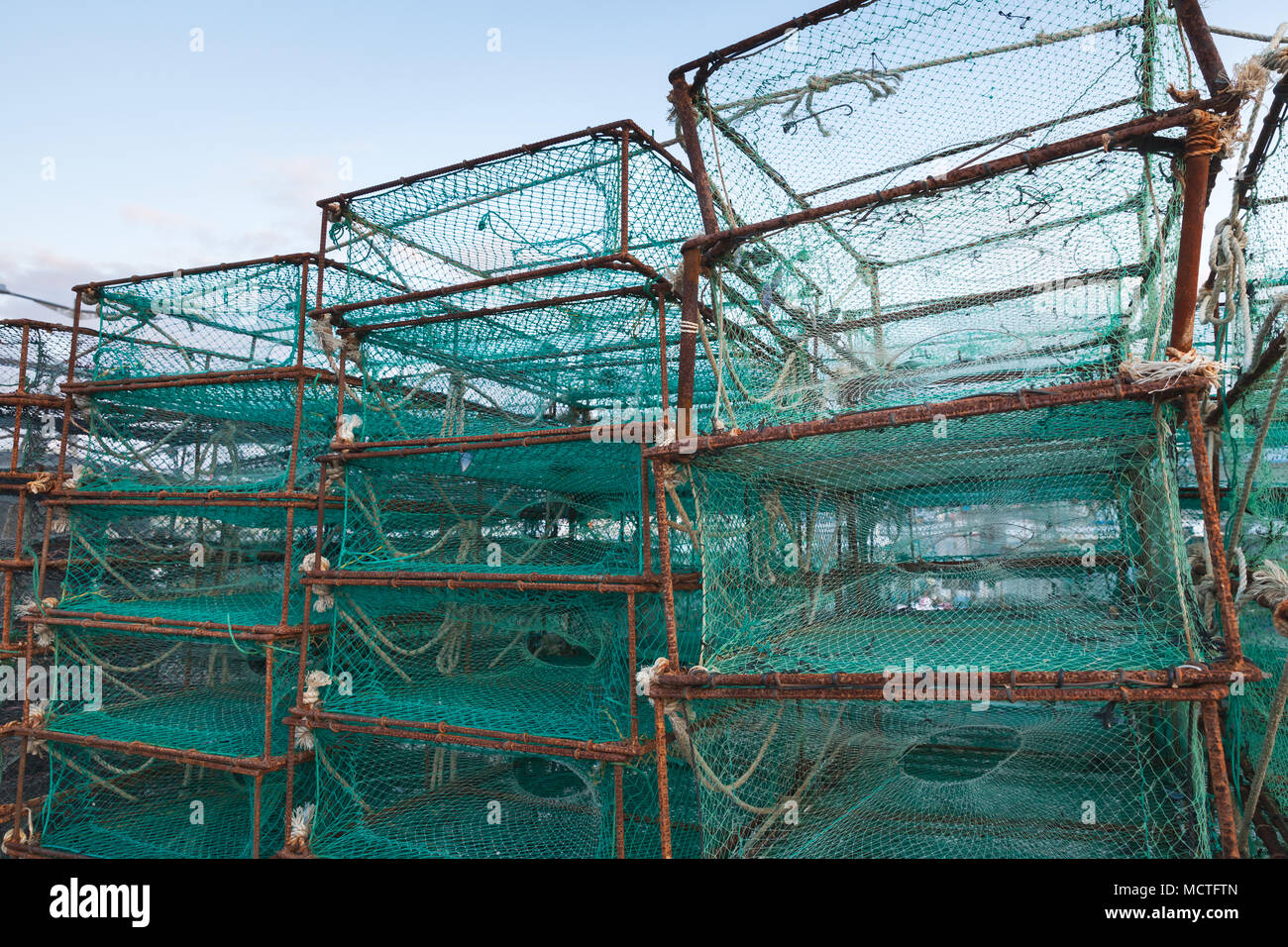 Pile group of fishing cage traps — Stock Photo © ccaetano #53180391