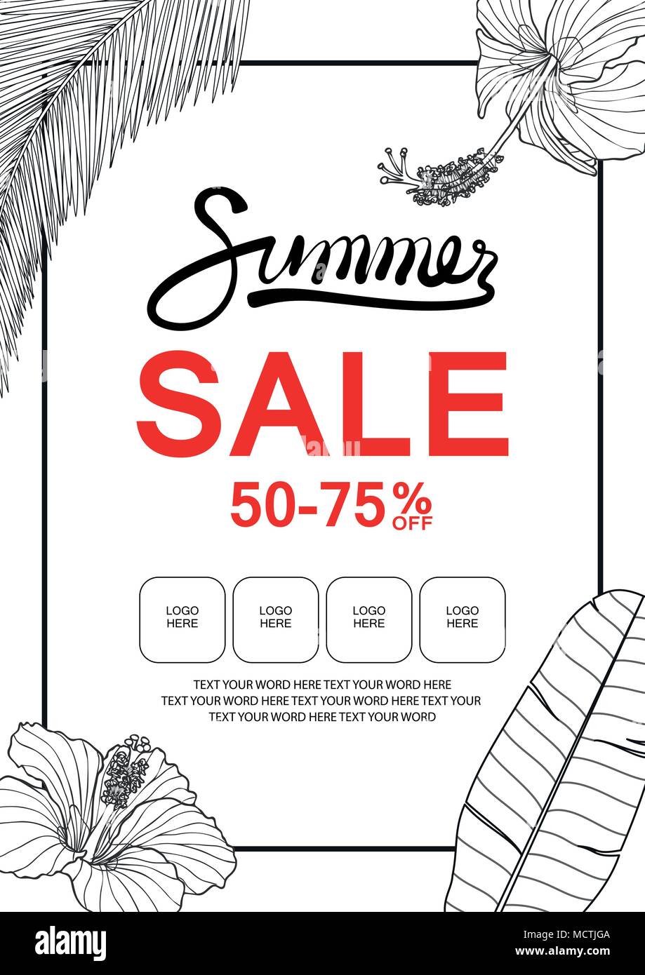 Poster Or Background Design For Sale Event In Simple Style With