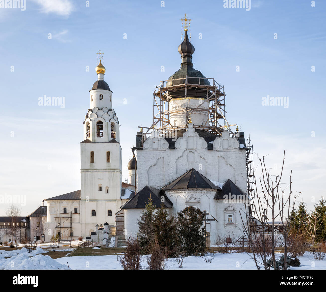 Assumption Cathedral and bell tower in Uspensky Monastery, Sviyazhsk, Russia Stock Photo