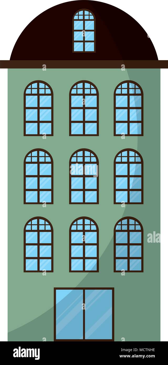 modern urban building architecture with windows Stock Vector Image ...