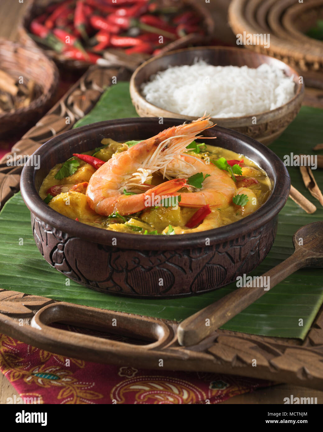 Sri Lankan prawn curry. Sri Lanka Food Stock Photo