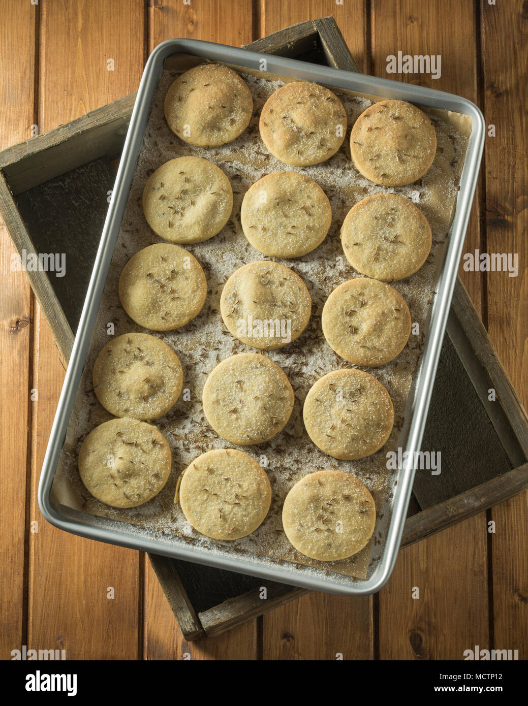 Goosnargh cakes. Shortbread biscuits Lancashire. Food UK Stock Photo