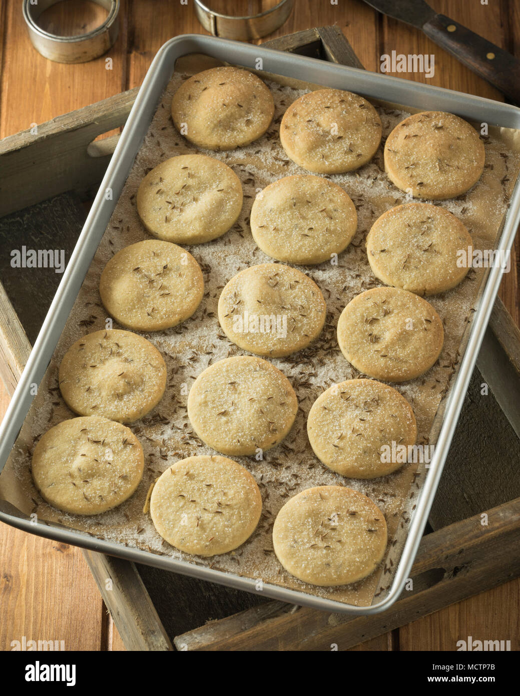 Goosnargh cakes. Shortbread biscuits Lancashire. Food UK Stock Photo