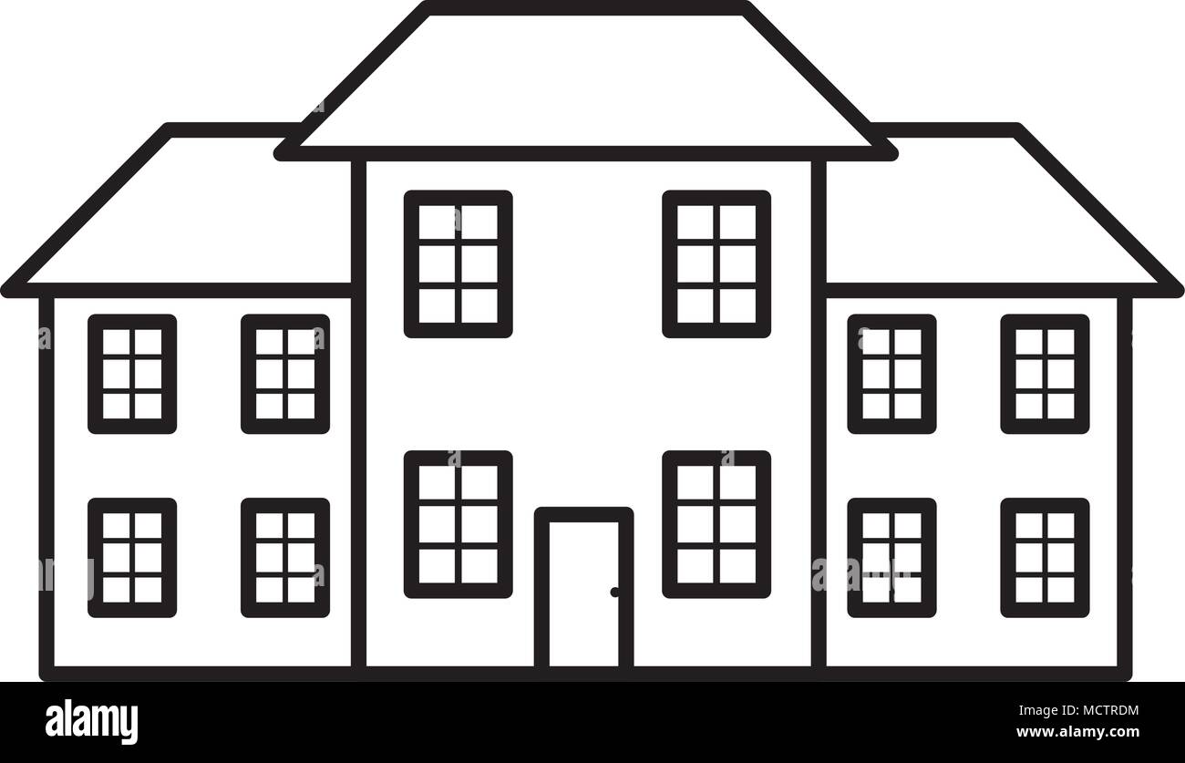 big house clipart black and white