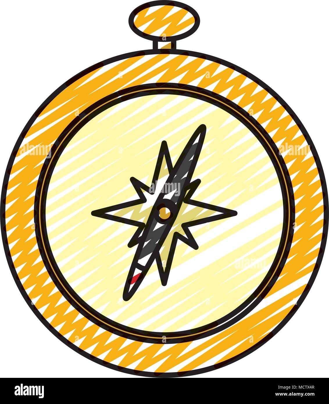 doodle compass travel object to geography direction Stock Vector Image