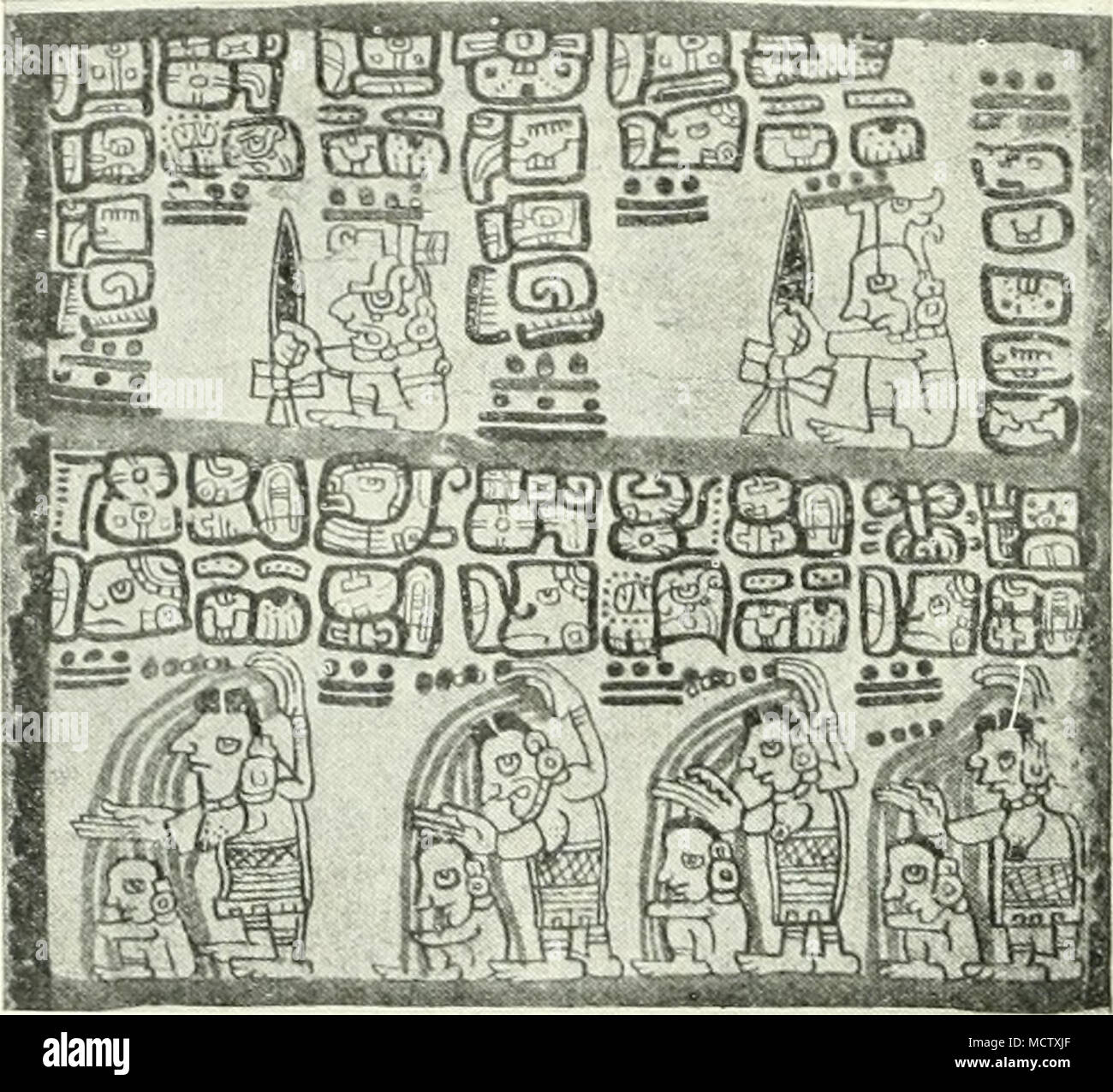 Maya Scriptures . Fig. 2.—reproduction of part of a MAYA MS. Above, Gods B and E are ...