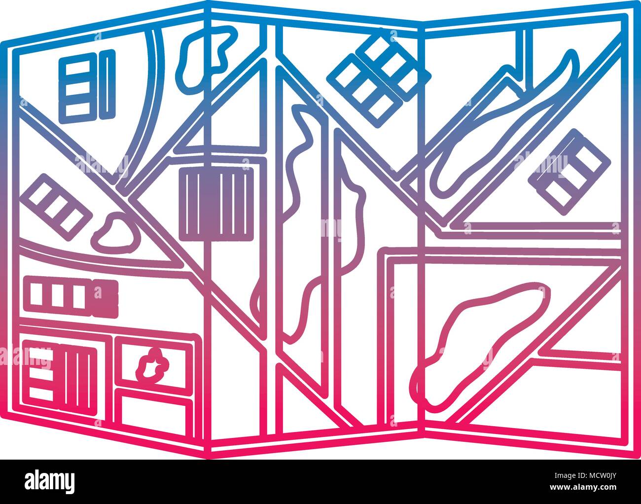 Maps Modern Line degraded line modern map with route location technology Stock Vector ...