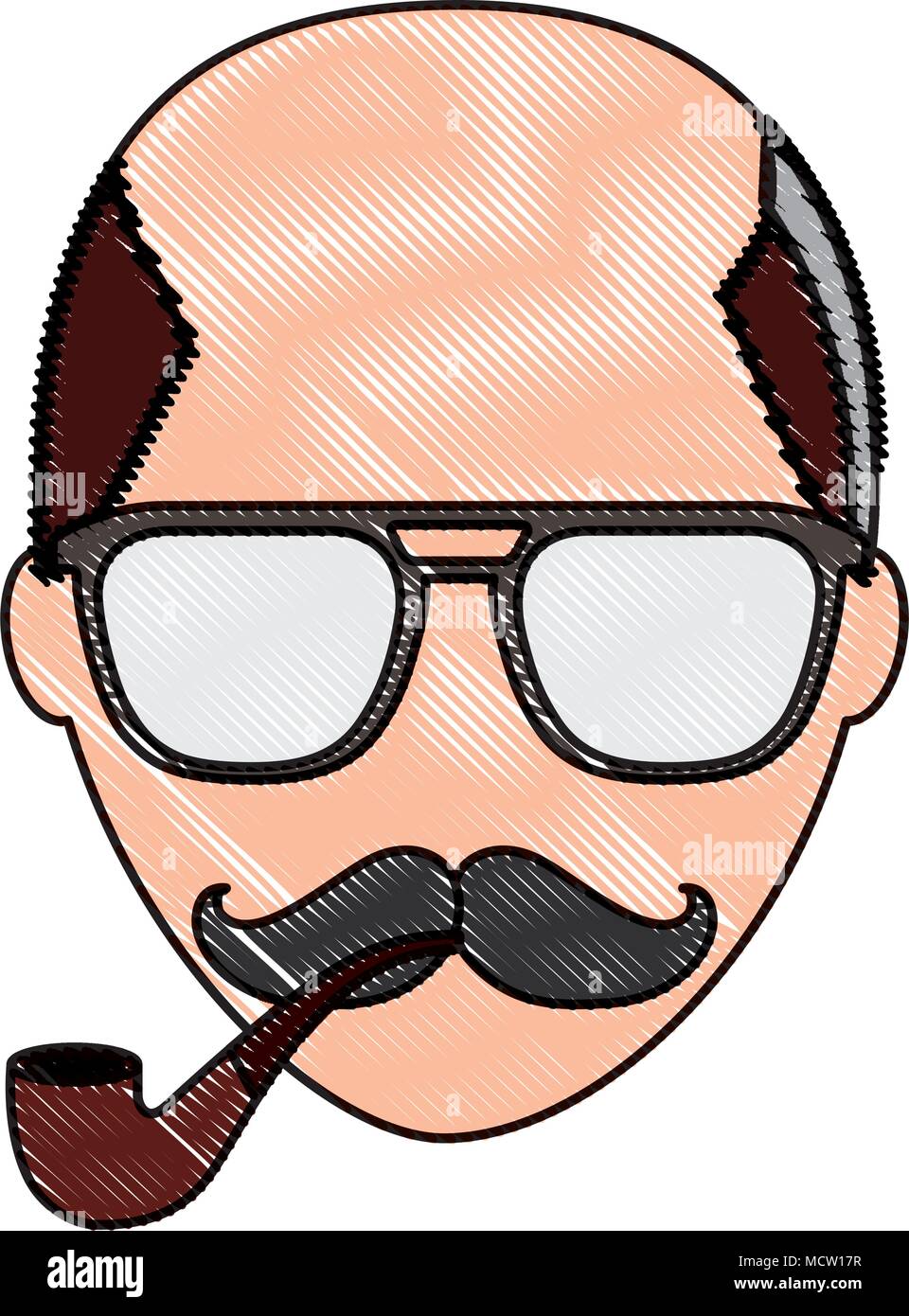 Cartoon Man Face Mustache Glasses Stock Photos Cartoon Man Face