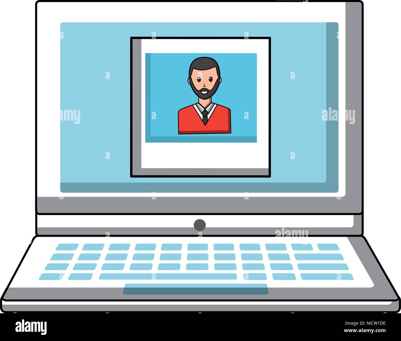 laptop computer with picture man Stock Vector Image & Art - Alamy