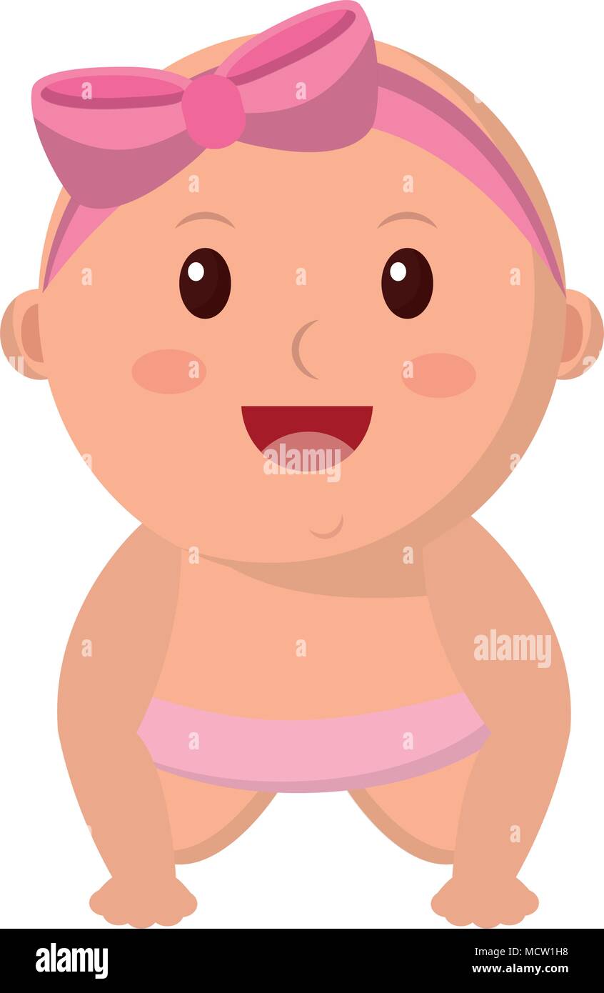 baby girl with diaper isolated icon Stock Vector Image & Art - Alamy