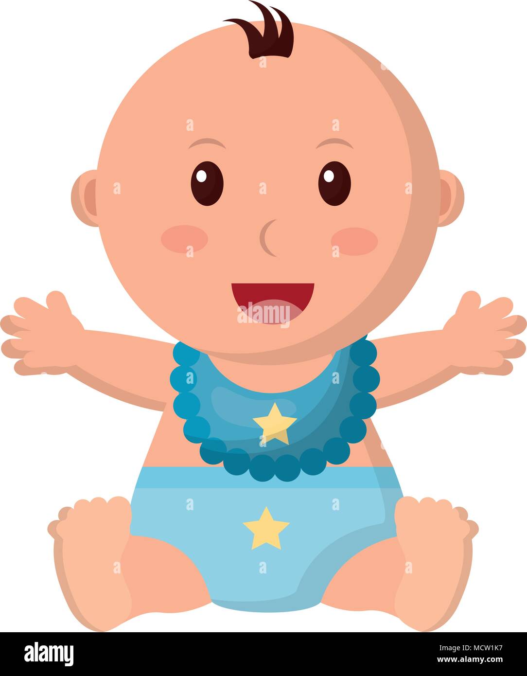 baby boy with diaper and bib Stock Vector Image & Art Alamy
