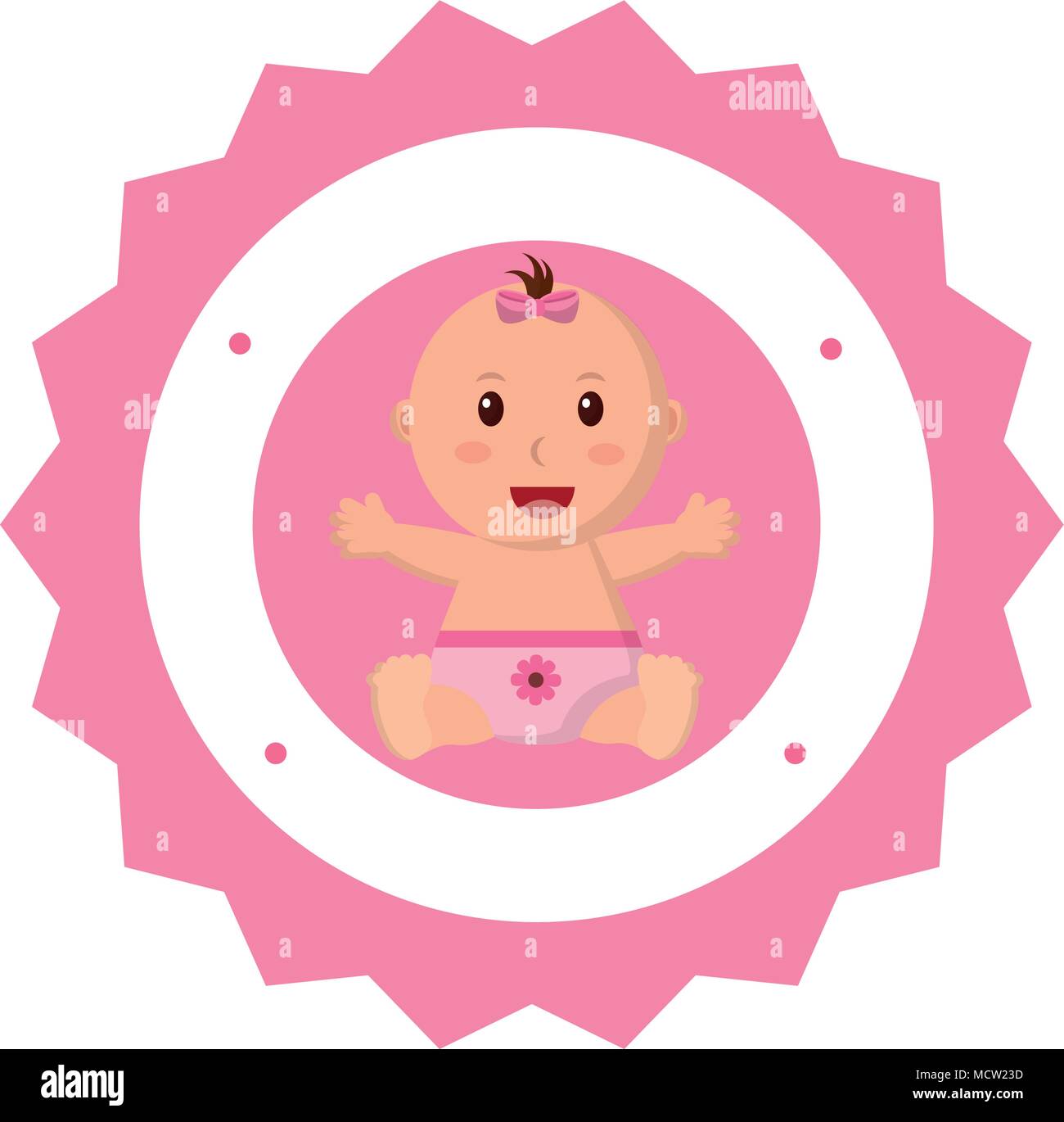 baby girl with diaper in lace icon Stock Vector Image & Art - Alamy