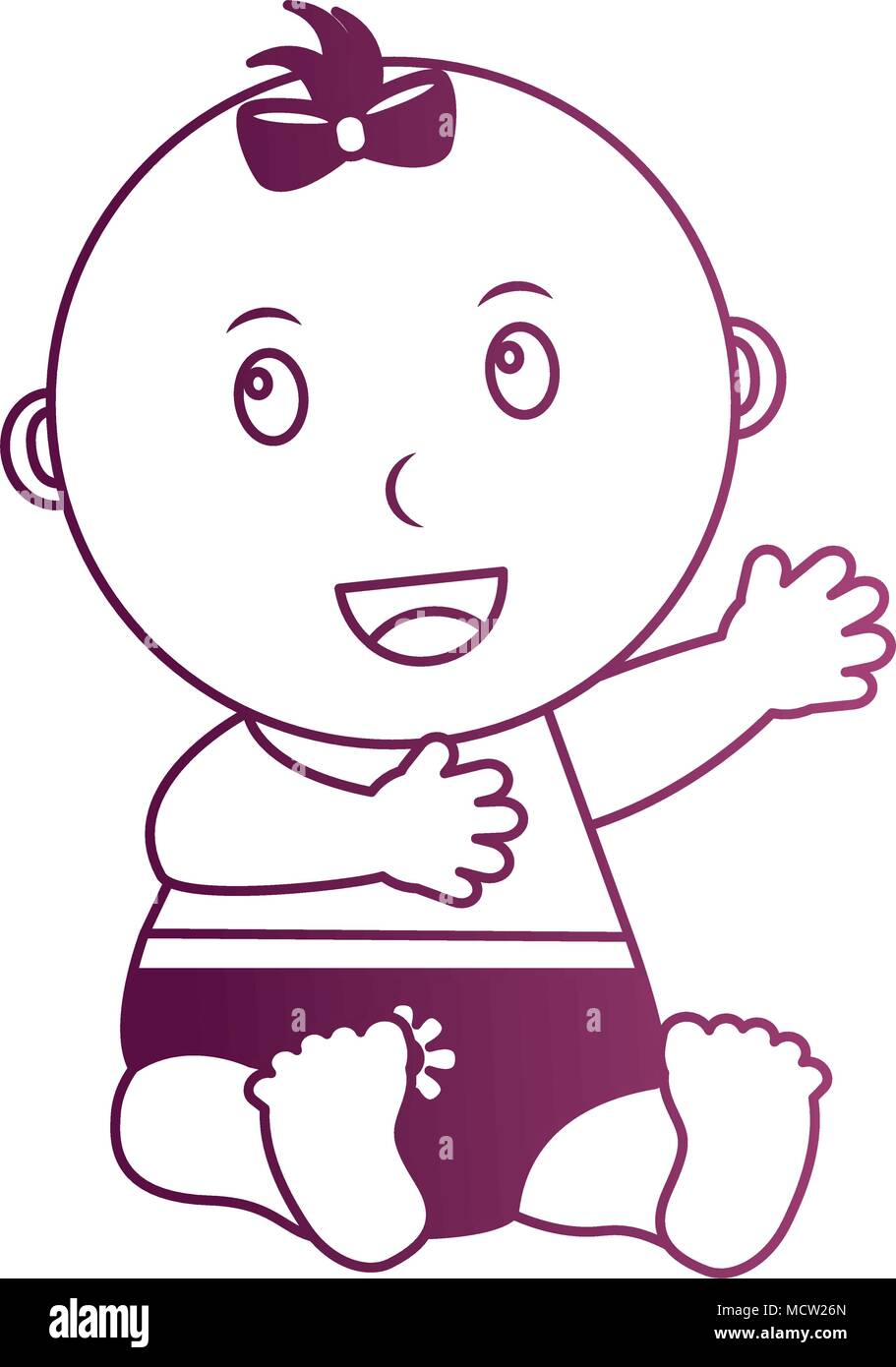 baby girl with diaper isolated icon Stock Vector Image & Art - Alamy
