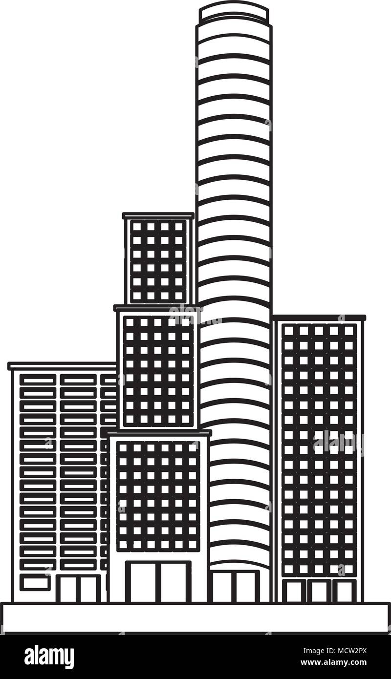 retro cityscape buildings icon Stock Vector Image & Art - Alamy