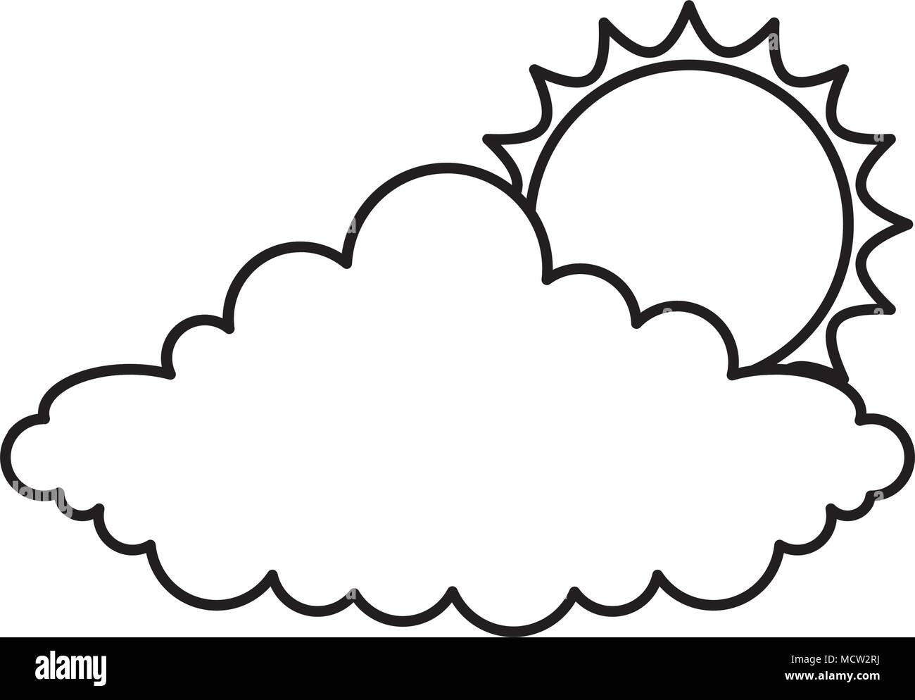 cloud with sun climate isolated icon Stock Vector Image & Art - Alamy