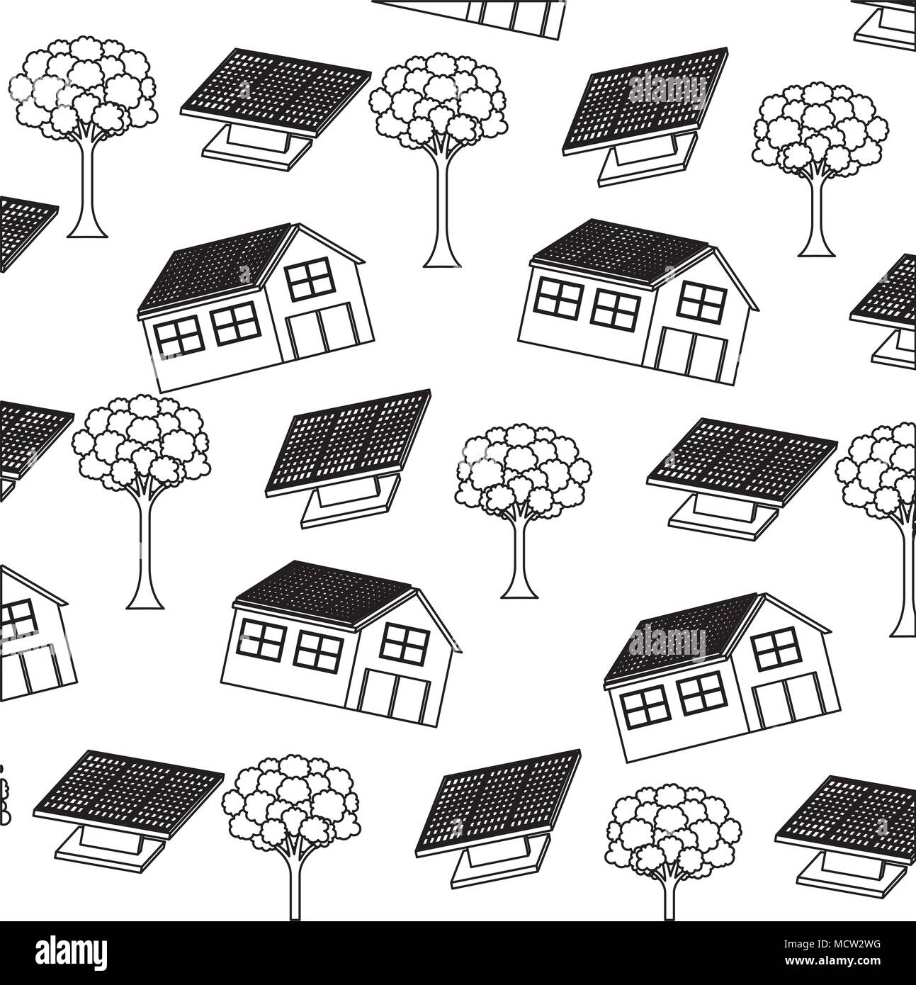 Energy tree solar panel art Stock Vector Images - Alamy