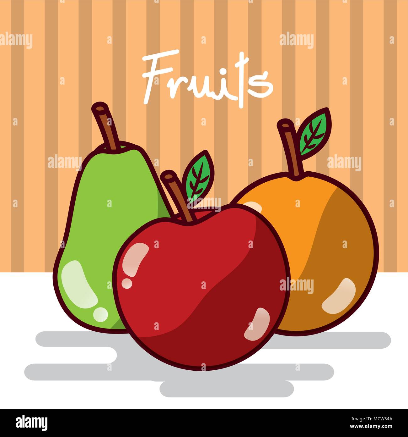 apple and orange pear fruits fresh juicy collage Stock Vector Image & Art -  Alamy
