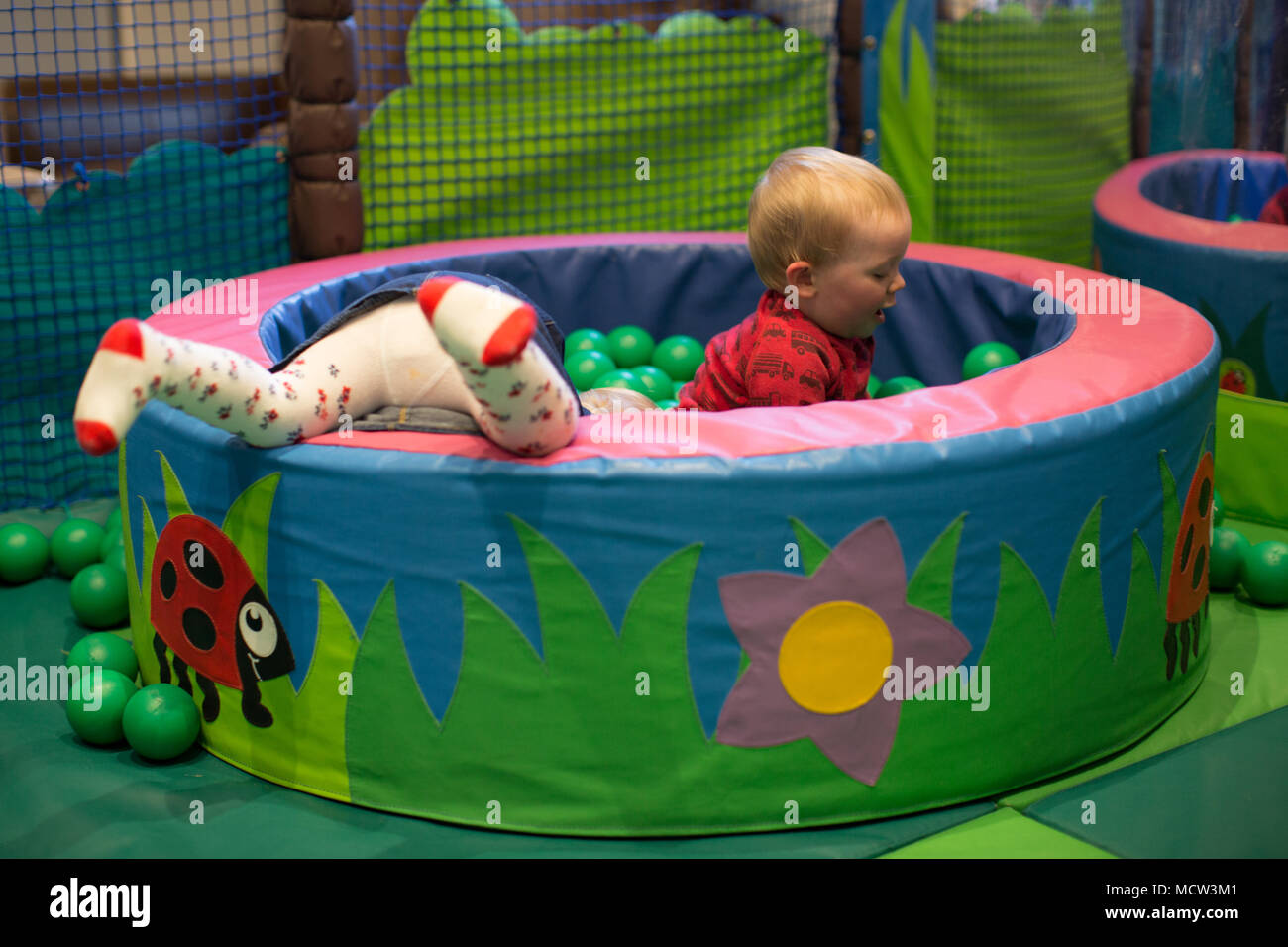 Toddler at soft play, UK Stock Photo Alamy