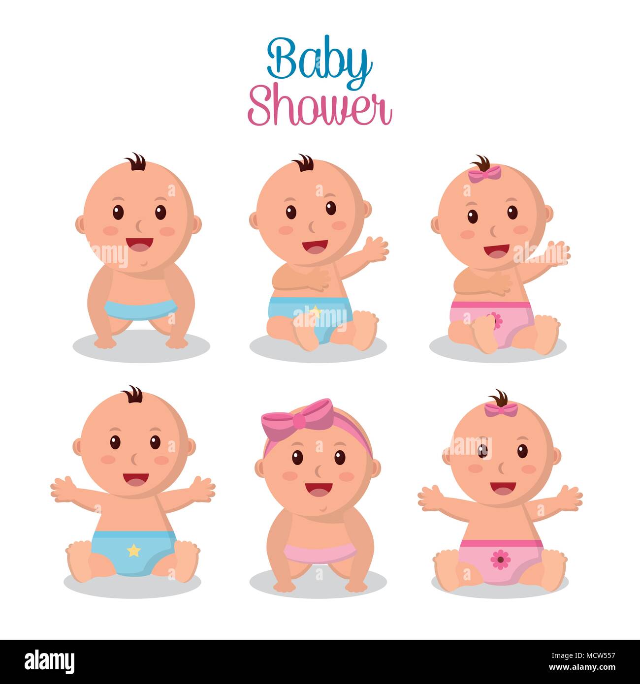 baby shower boy and girl Stock Vector Image & Art Alamy