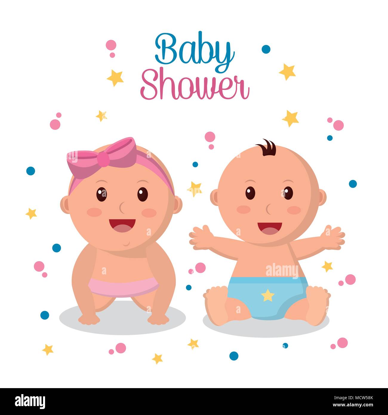baby shower boy and girl Stock Vector Image & Art - Alamy