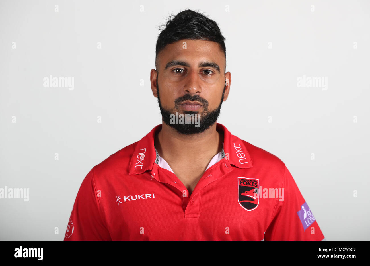 Ateeq Javid during the media day at Grace Road, Leicester on April 11, 2018. Stock Photo