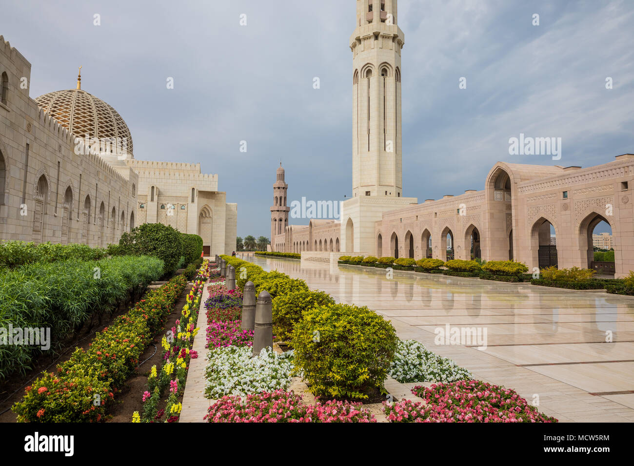 Sultan Qaboos Grand Mosque in Muscat Oman Stock Photo