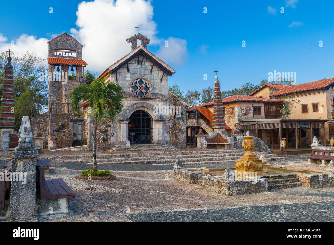 Church in Altos de Chavon La Romana Casa De Campo in Punta Cana Dominican Republic Stock Photo