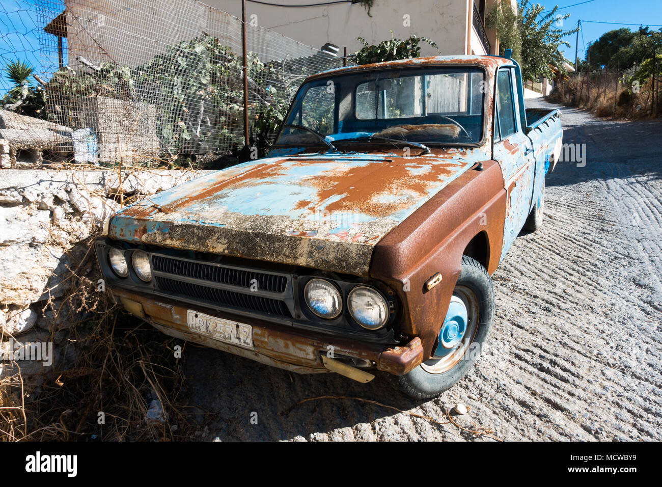 Old car parked on street Stock Photo Alamy