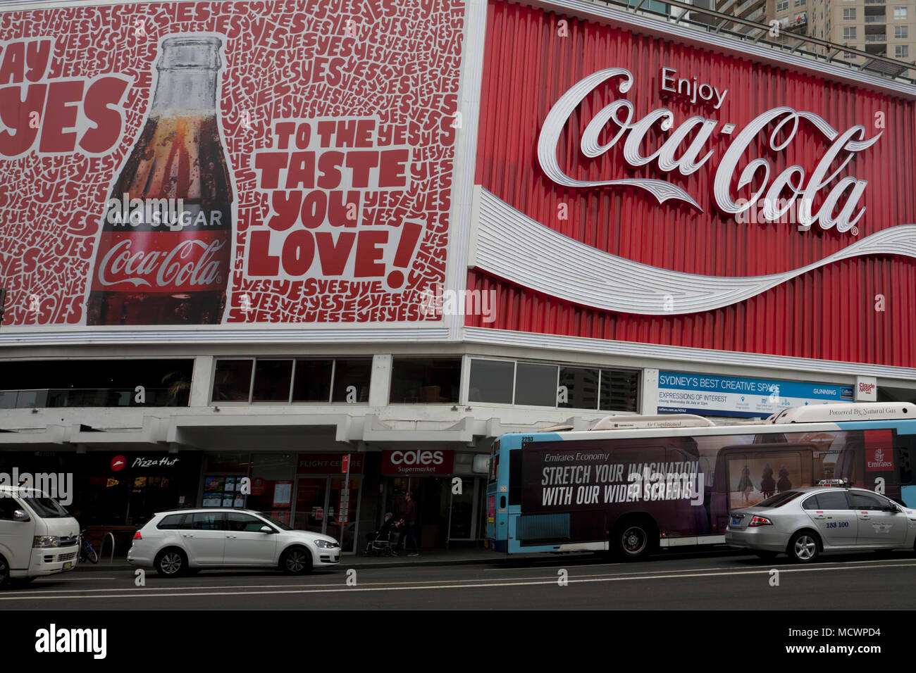 coca cola billboard victoria street kings cross sydney new south wales australia Stock Photo