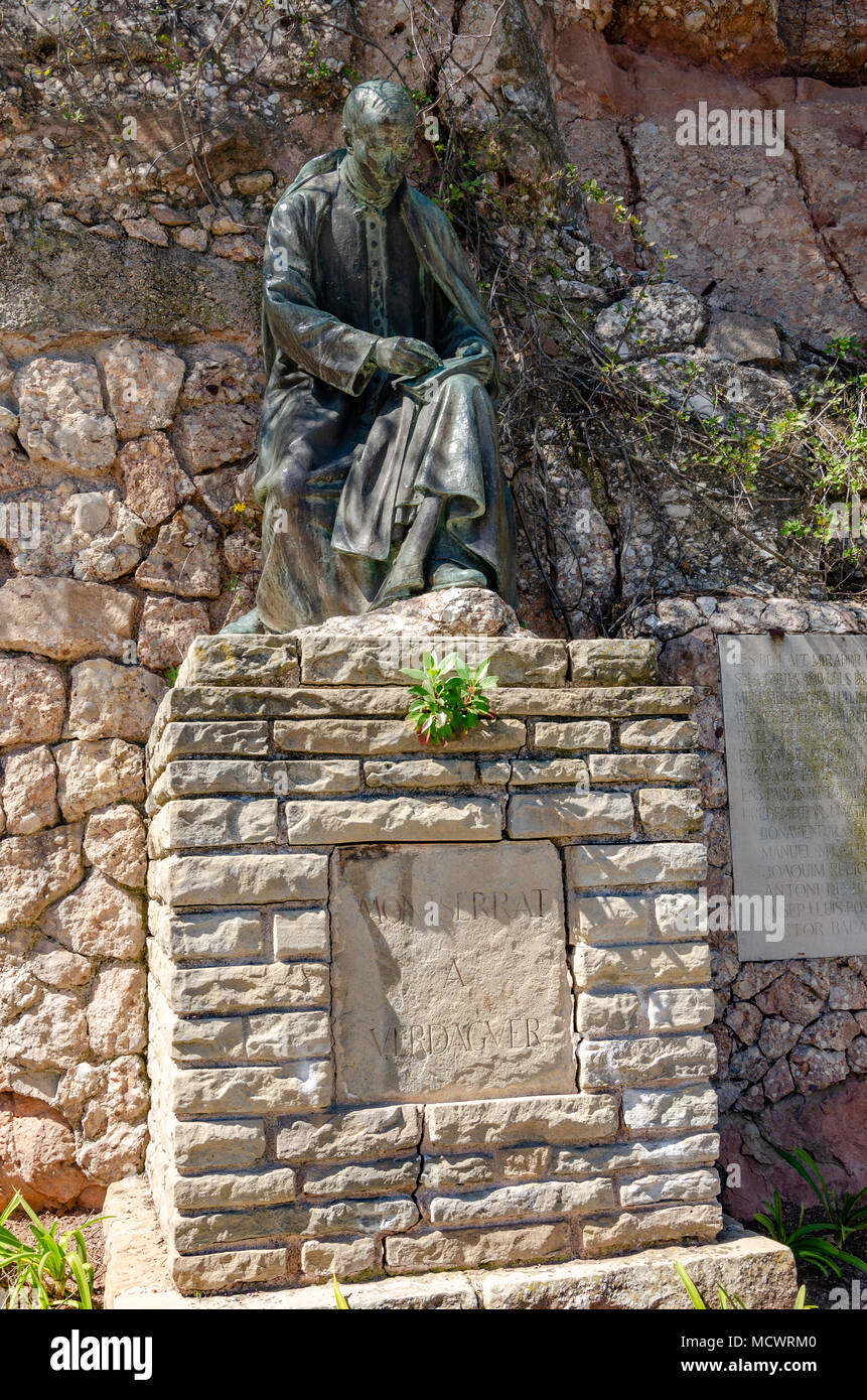 A bronze sculpture in the grounds of the benedictine abbey at Montserrat in Spain. Stock Photo