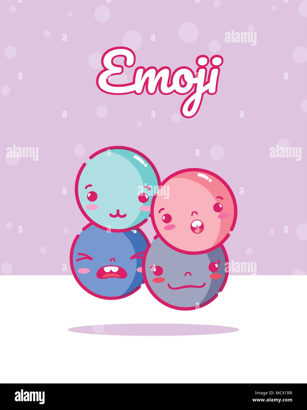 Cute rounds emojis Stock Vector Image & Art - Alamy
