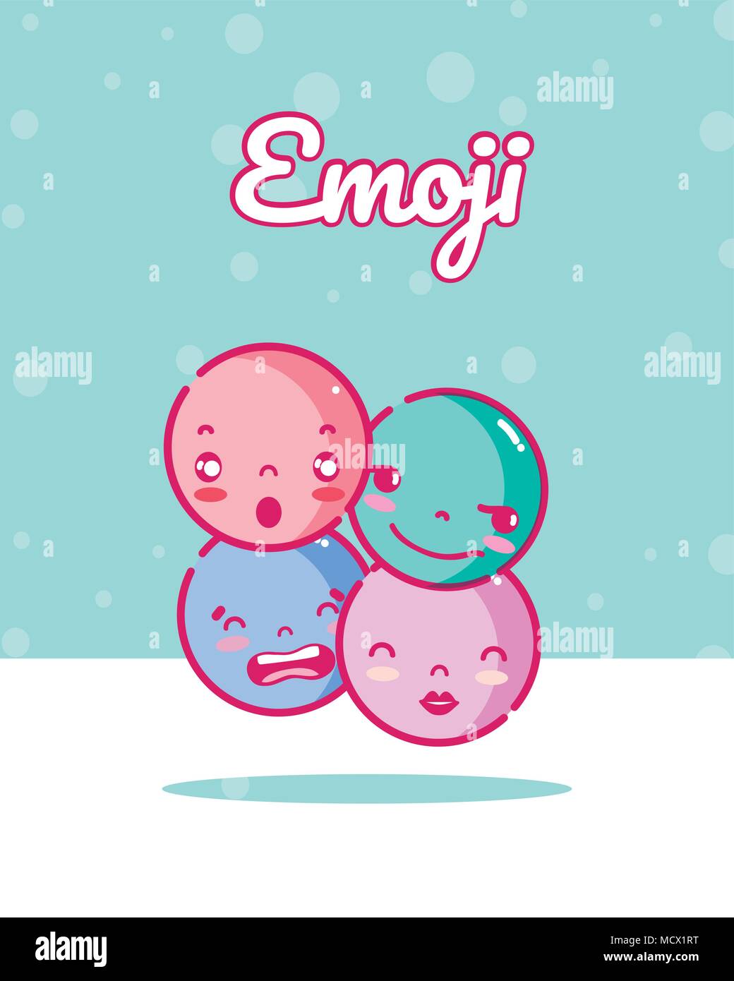 Cute rounds emojis Stock Vector Image & Art - Alamy
