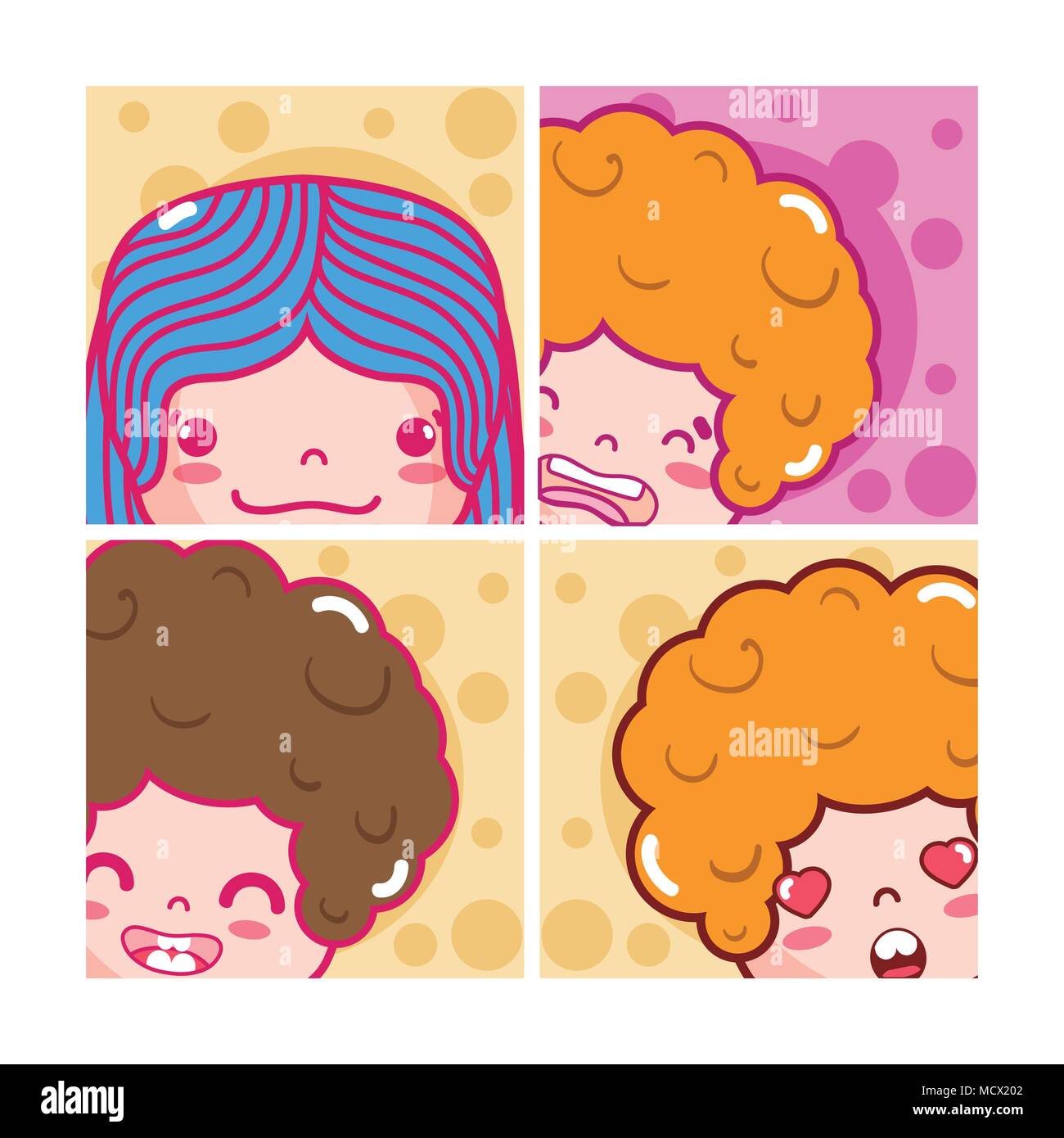 Cute kids emojis Stock Vector Image & Art - Alamy