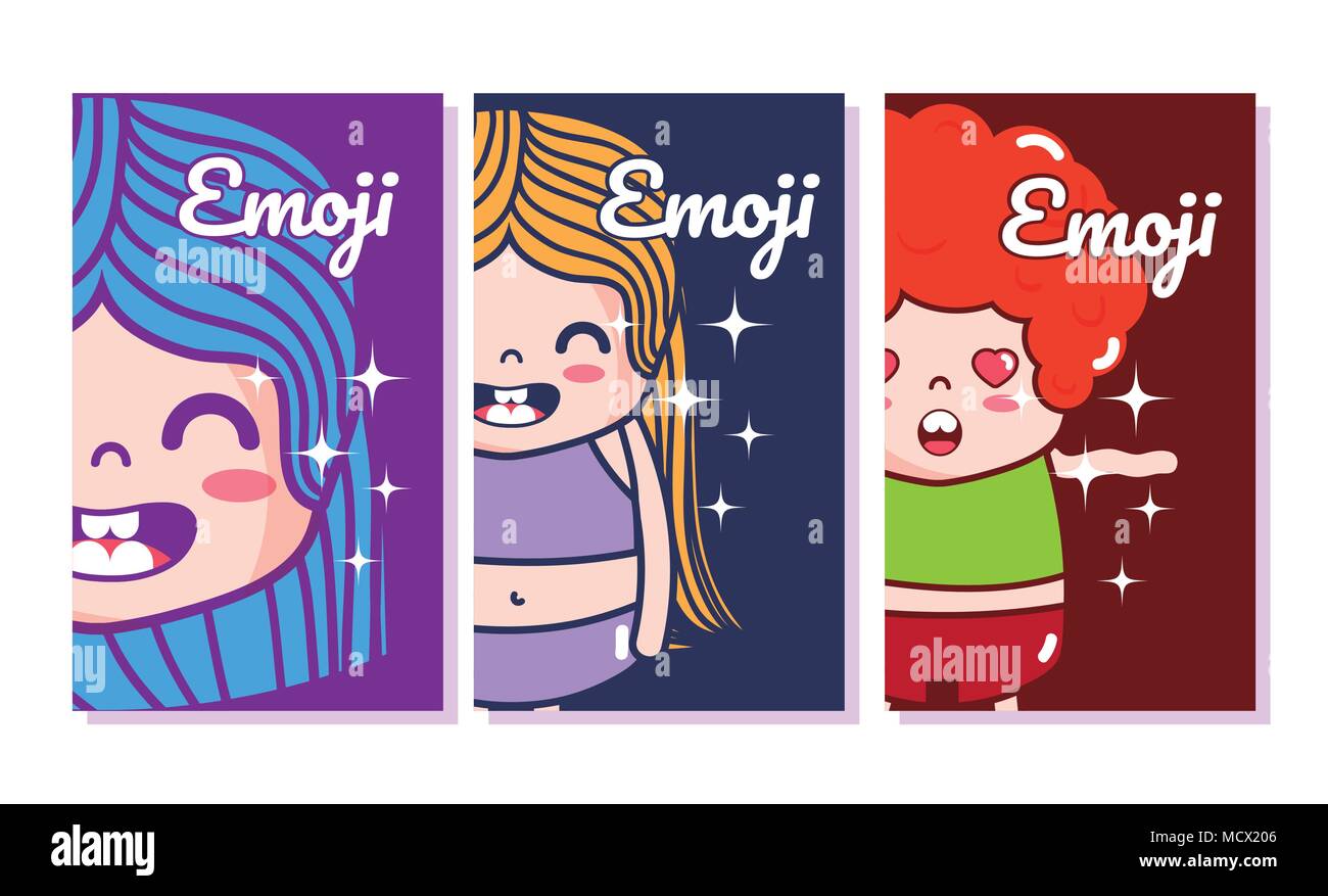 Cute kids emojis Stock Vector Image & Art - Alamy