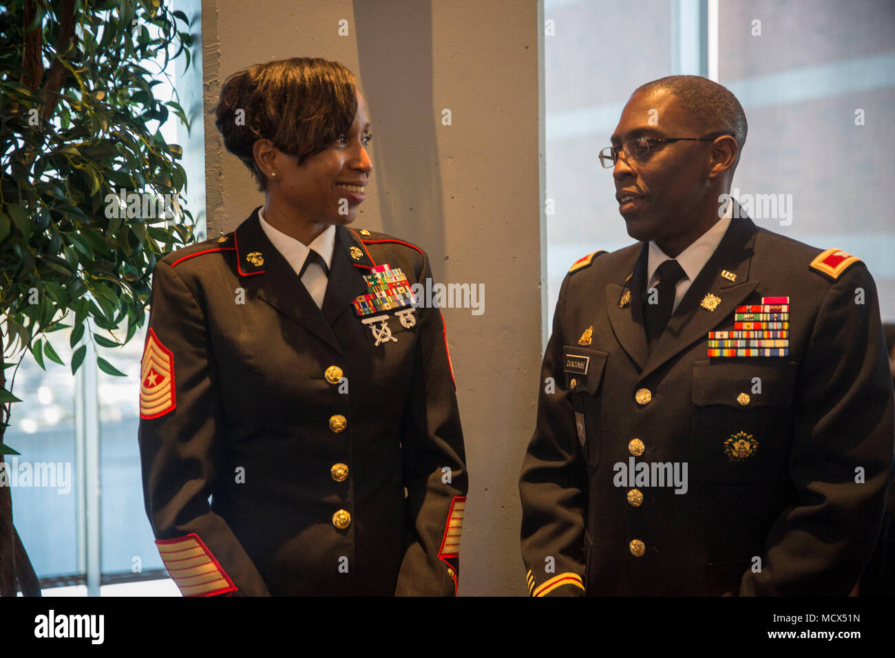CHARLOTTE, NC Sgt. Maj. Robin Fortner speaks with U.S. Army Col
