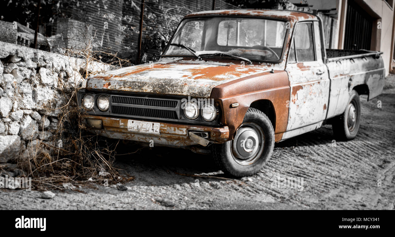 Old car parked on street Stock Photo Alamy